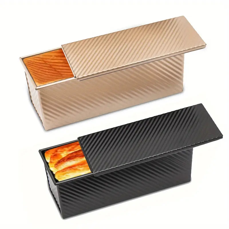 2pcs Pullman Bread Pan with Lid, 13x4" Nonstick Carbon Steel Loaf Pan