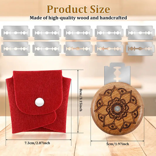 12pcs Bread Lame Scoring Tool Set with Wooden Handle, 10 Blades & Felt Bag