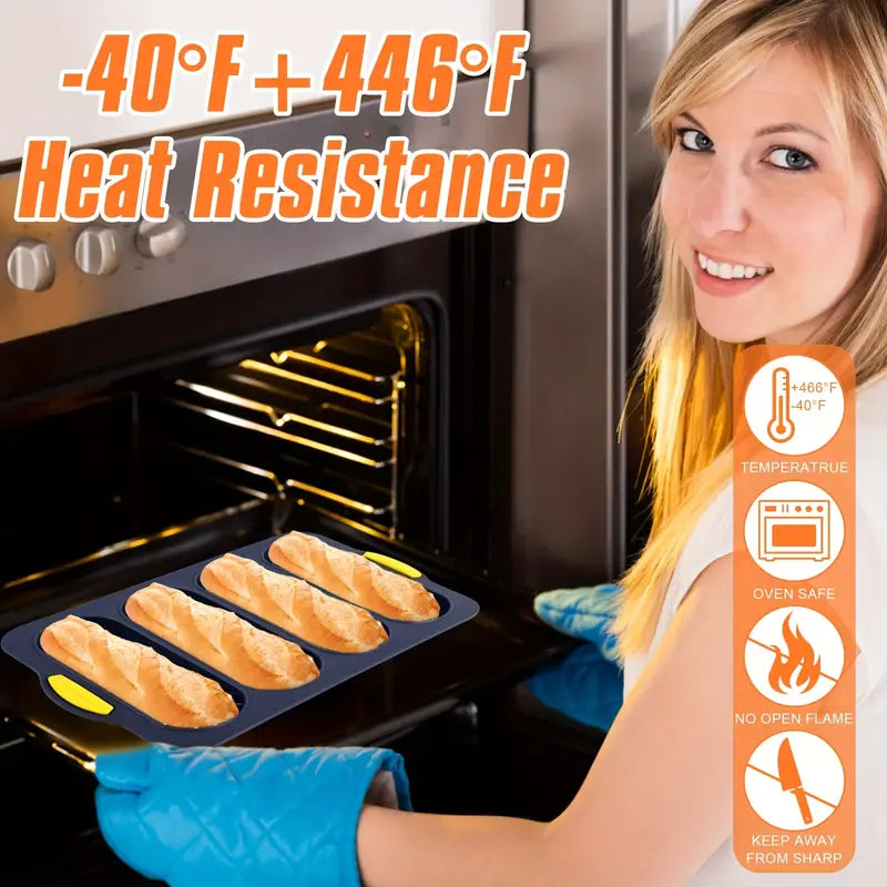 Nonstick Bread Baking Tray, Perforated Loaf Pan, Oven Safe 446°F, Easy Clean