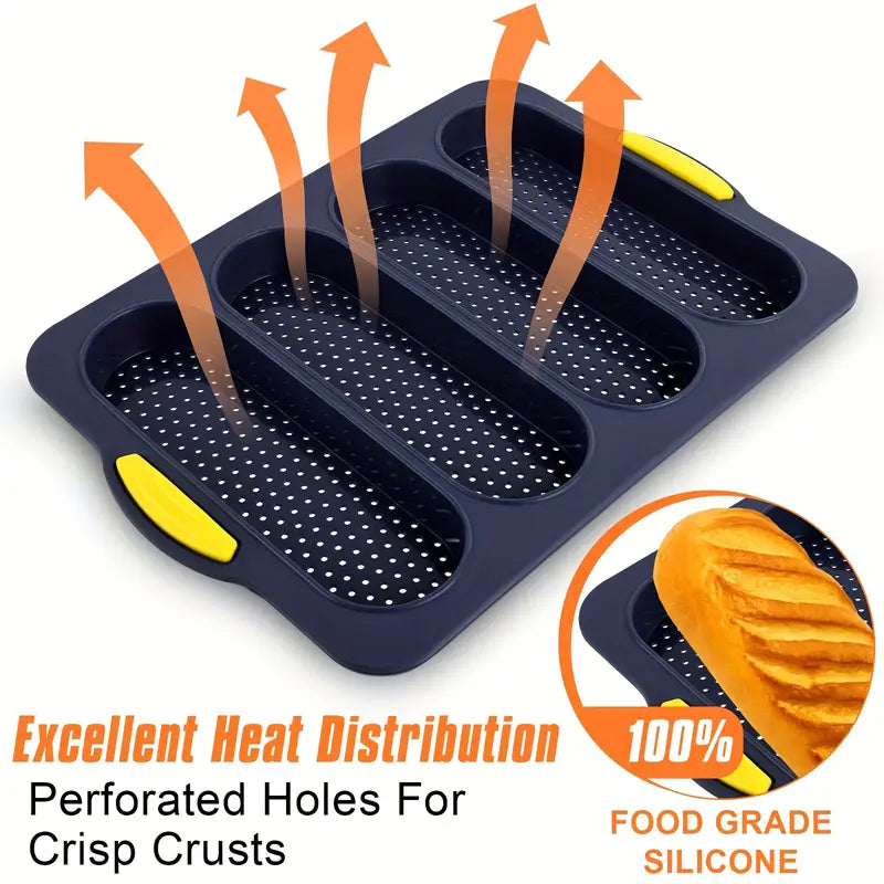 Nonstick Bread Baking Tray, Perforated Loaf Pan, Oven Safe 446°F, Easy Clean