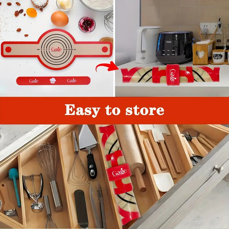 2pcs Silicone Bread Sling, Nonstick Dutch Oven Baking Mat with Long Handles