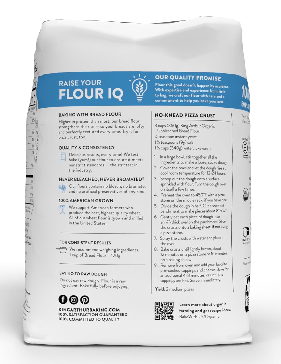 King Arthur Unbleached Organic Bread Flour - (5 lbs)