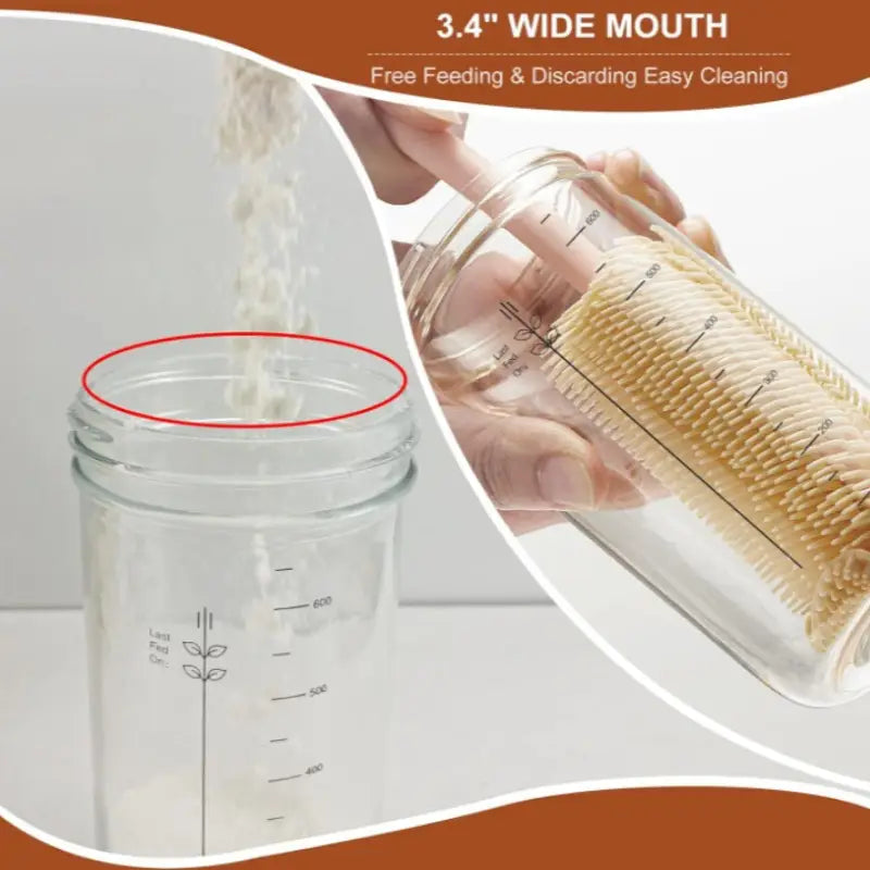 Sourdough Starter Kit, 24oz Glass Jar with Lid & Baking Thermometer
