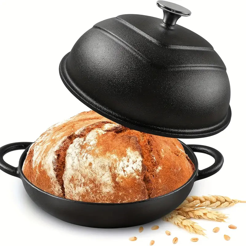KUTIME 5QT Cast Iron Dutch Oven with Lid, Enamel-Coated Nonstick Bread Pot, Oven Safe