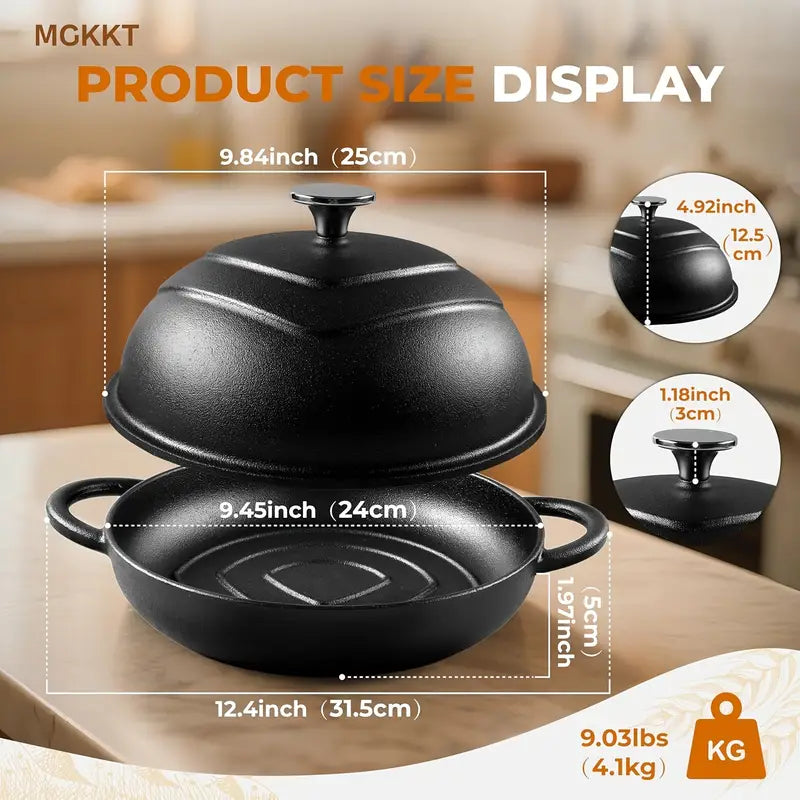 KUTIME 5QT Cast Iron Dutch Oven with Lid, Enamel-Coated Nonstick Bread Pot, Oven Safe