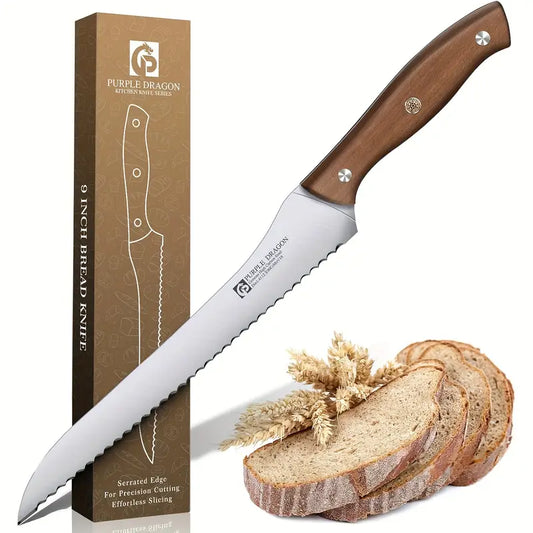 9" Bread Knife, Serrated Sourdough Knife for Easy Cutting & Slicing