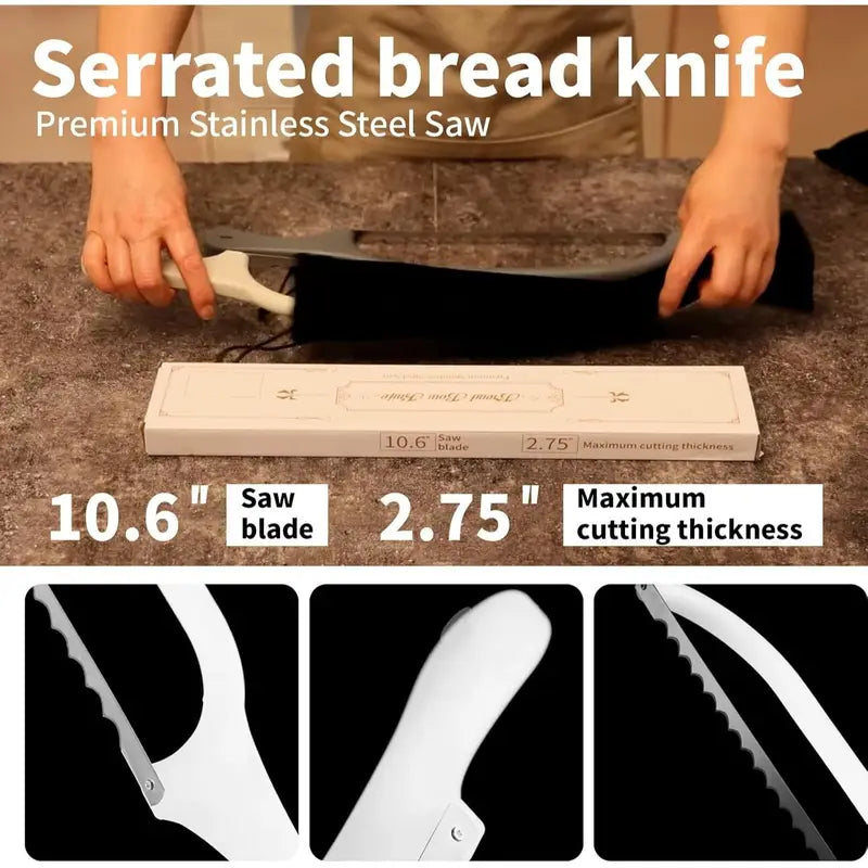 16" Acrylic Bread Bow Knife, Sourdough Bread Saw with Stainless Steel Blade