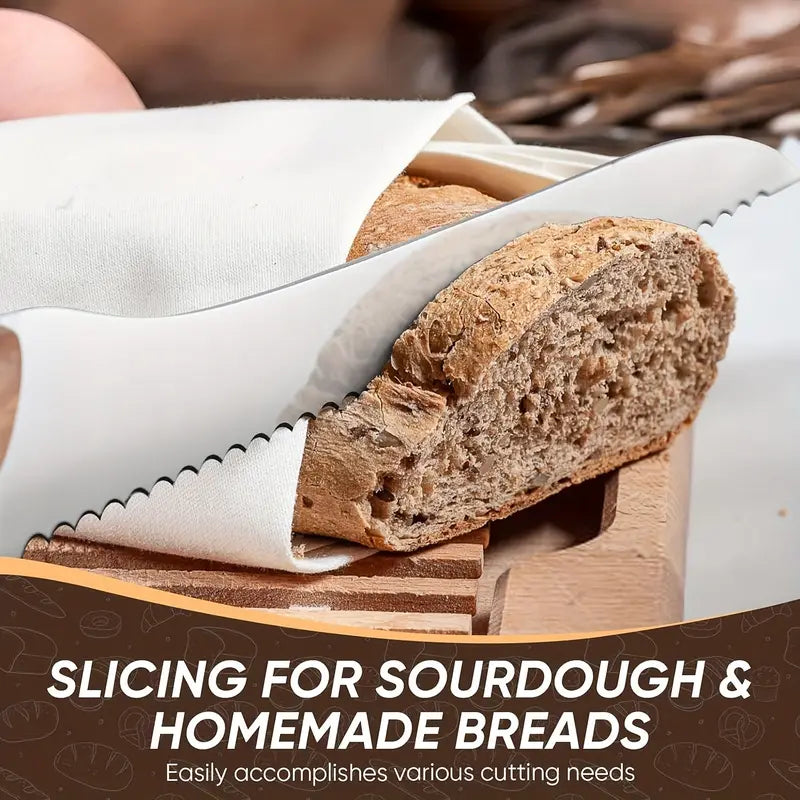 9" Bread Knife, Serrated Sourdough Knife for Easy Cutting & Slicing