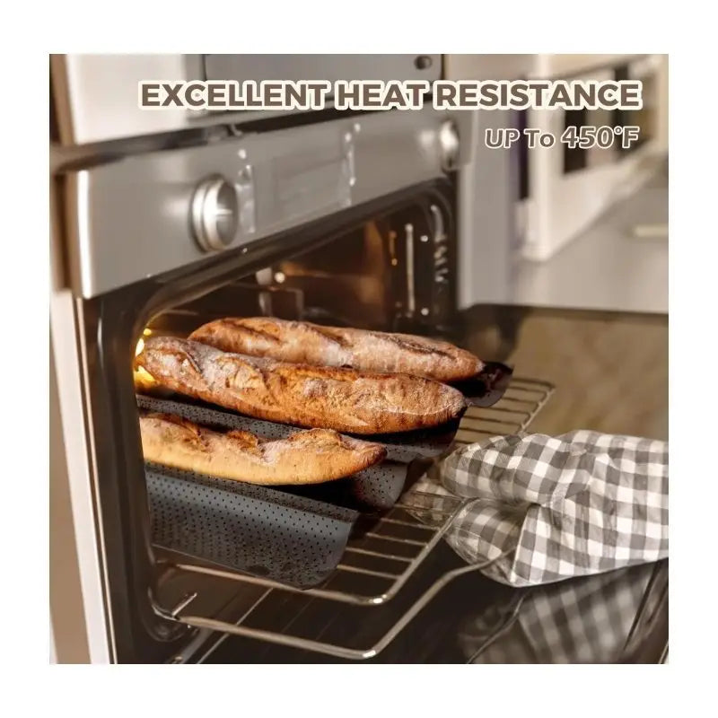 Nonstick Baguette Pan, 4-Loaf Perforated French Bread Baking Tray