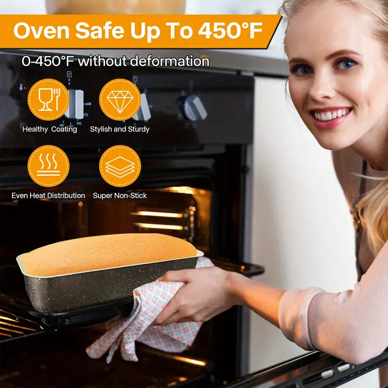 2pcs Bread Pan Set, 13x5" Nonstick Rectangular Loaf Baking Pans