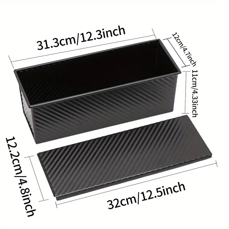 2pcs Pullman Bread Pan with Lid, 13x4" Nonstick Carbon Steel Loaf Pan