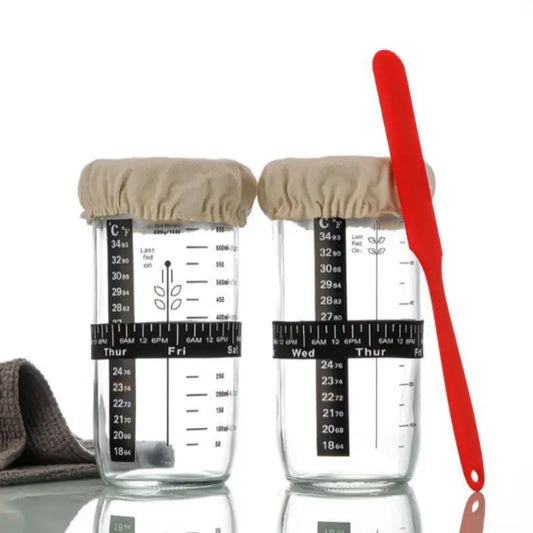 Sourdough Starter Kit, 24oz Glass Jar with Lid & Baking Thermometer