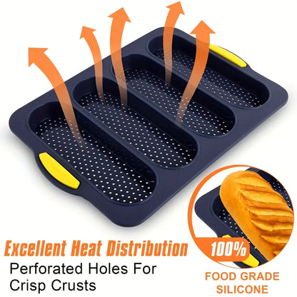 Nonstick Bread Baking Tray, Perforated Loaf Pan, Oven Safe 446°F, Easy Clean