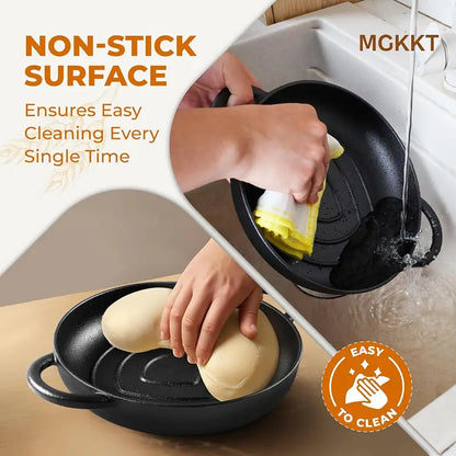 KUTIME 5QT Cast Iron Dutch Oven with Lid, Enamel-Coated Nonstick Bread Pot, Oven Safe