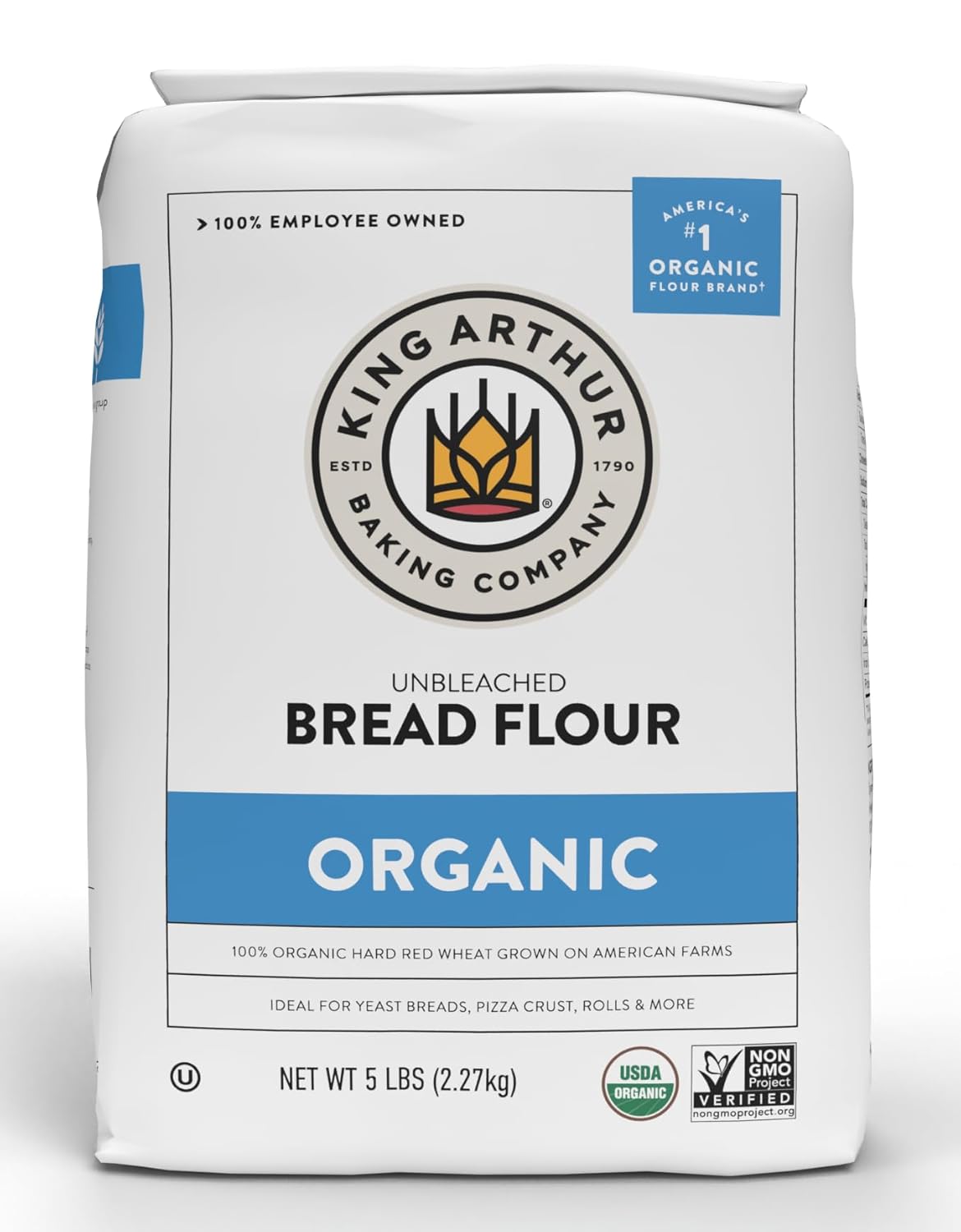 King Arthur Unbleached Organic Bread Flour - (5 lbs)