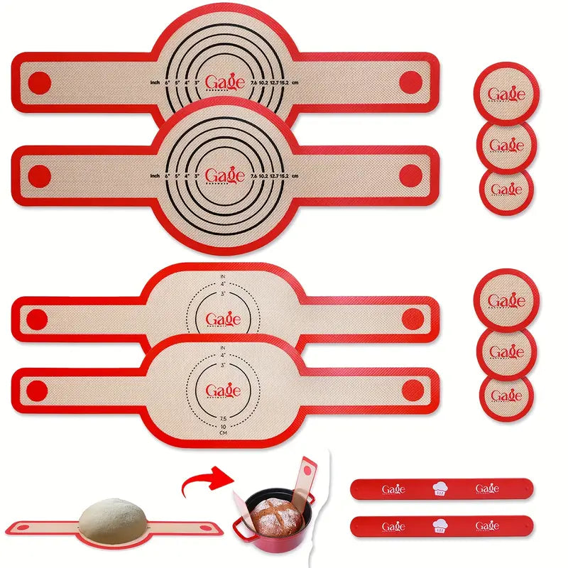 2pcs Silicone Bread Sling, Nonstick Dutch Oven Baking Mat with Long Handles