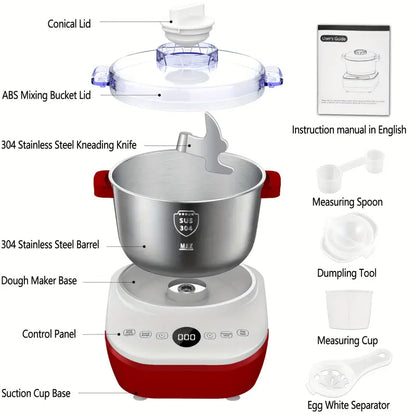 7L Electric Dough Maker with Ferment Function, Stainless Steel Stand Mixer