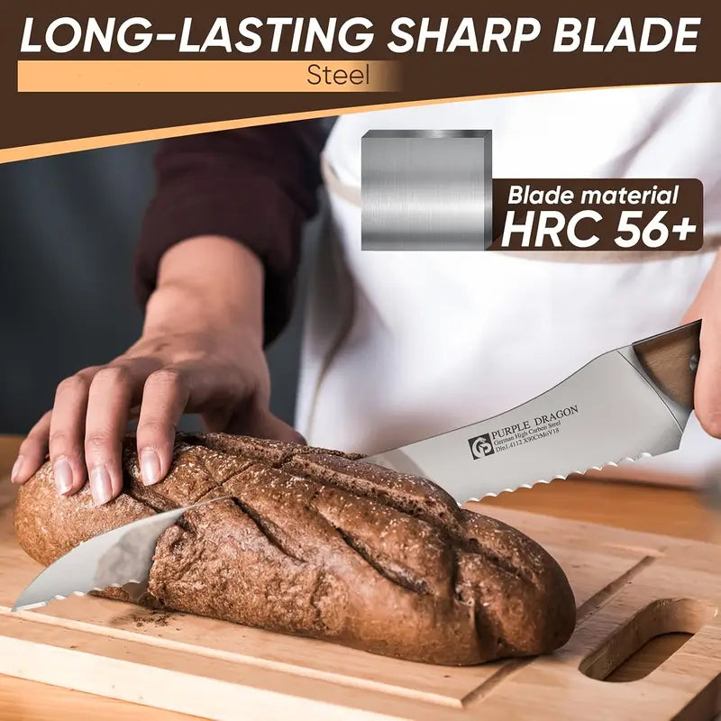 9" Bread Knife, Serrated Sourdough Knife for Easy Cutting & Slicing