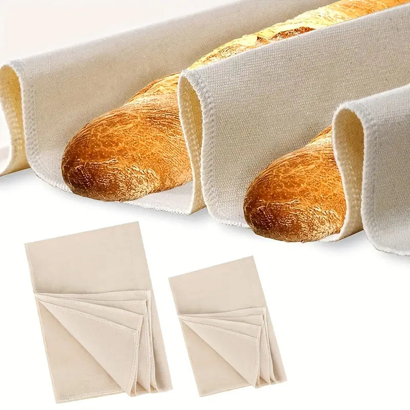 2pcs Linen Bread Proofing Cloth, 14x12" Tea Towels for Sourdough Baking