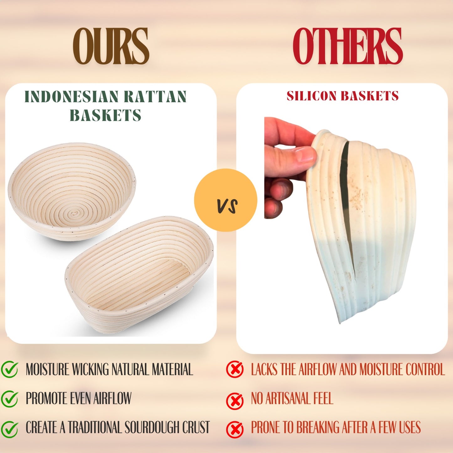 Banneton Bread Proofing Basket Gift Set of 2 - Proofing Baskets 10" Oval & 9" Round Rattan Sourdough Bread Baking Supplies with Bread Lame, Dough Scrapers, Liners, Dough Whisk, Bread Bag &16 Stencils