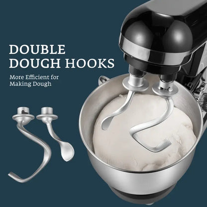 5.5QT Stand Mixer with Double Hook, 6-Speed Stainless Steel Bowl Mixer