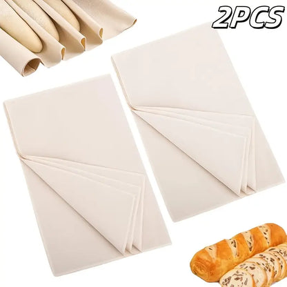 2pcs Linen Bread Proofing Cloth, 14x12" Tea Towels for Sourdough Baking