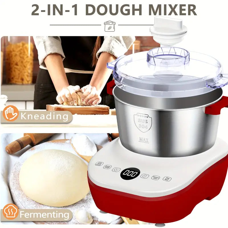 7L Electric Dough Maker with Ferment Function, Stainless Steel Stand Mixer
