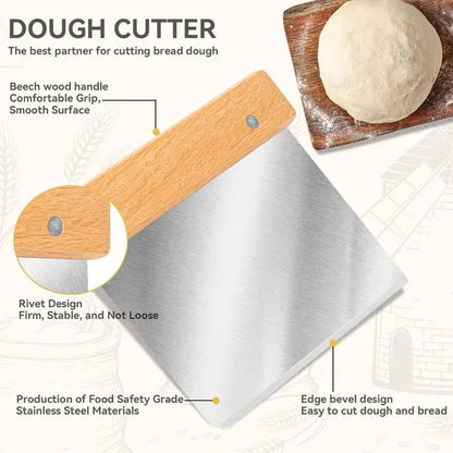 Stainless Steel Bread Baking Tools Set with Dough Whisk, Scoring Tool & Scraper